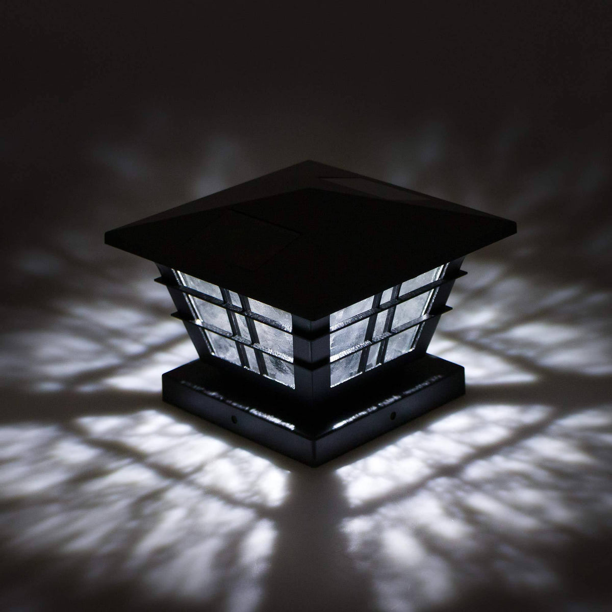 Black 12 Pack Solar Post Cap Light M755