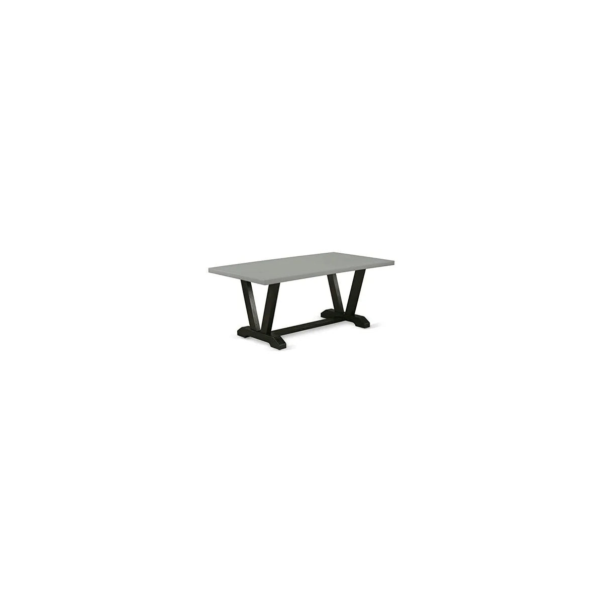 6 Pc Dining Table Set with Bench and 4 Grey Linen Fabric Chairs C4712