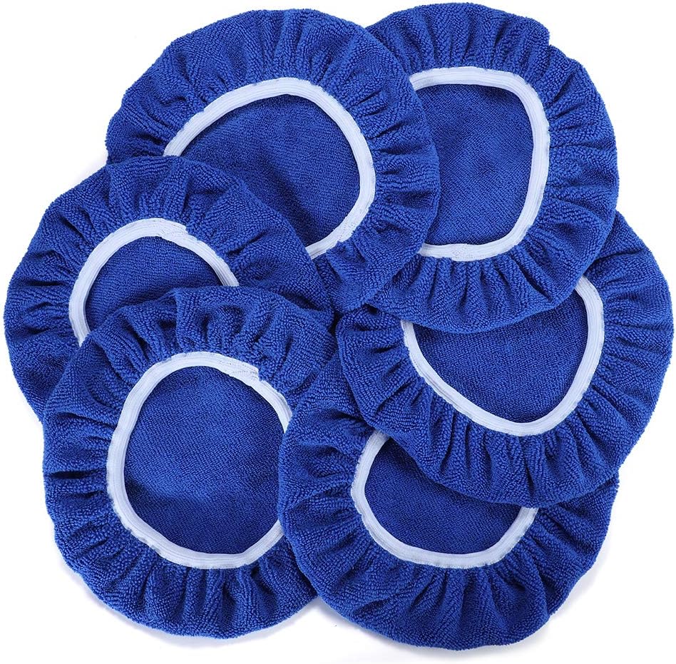 Cotton Polishing Bonnet Buffing Pad Cover for 5 to 6 Car Polisher Pack of 6Pcs U5463