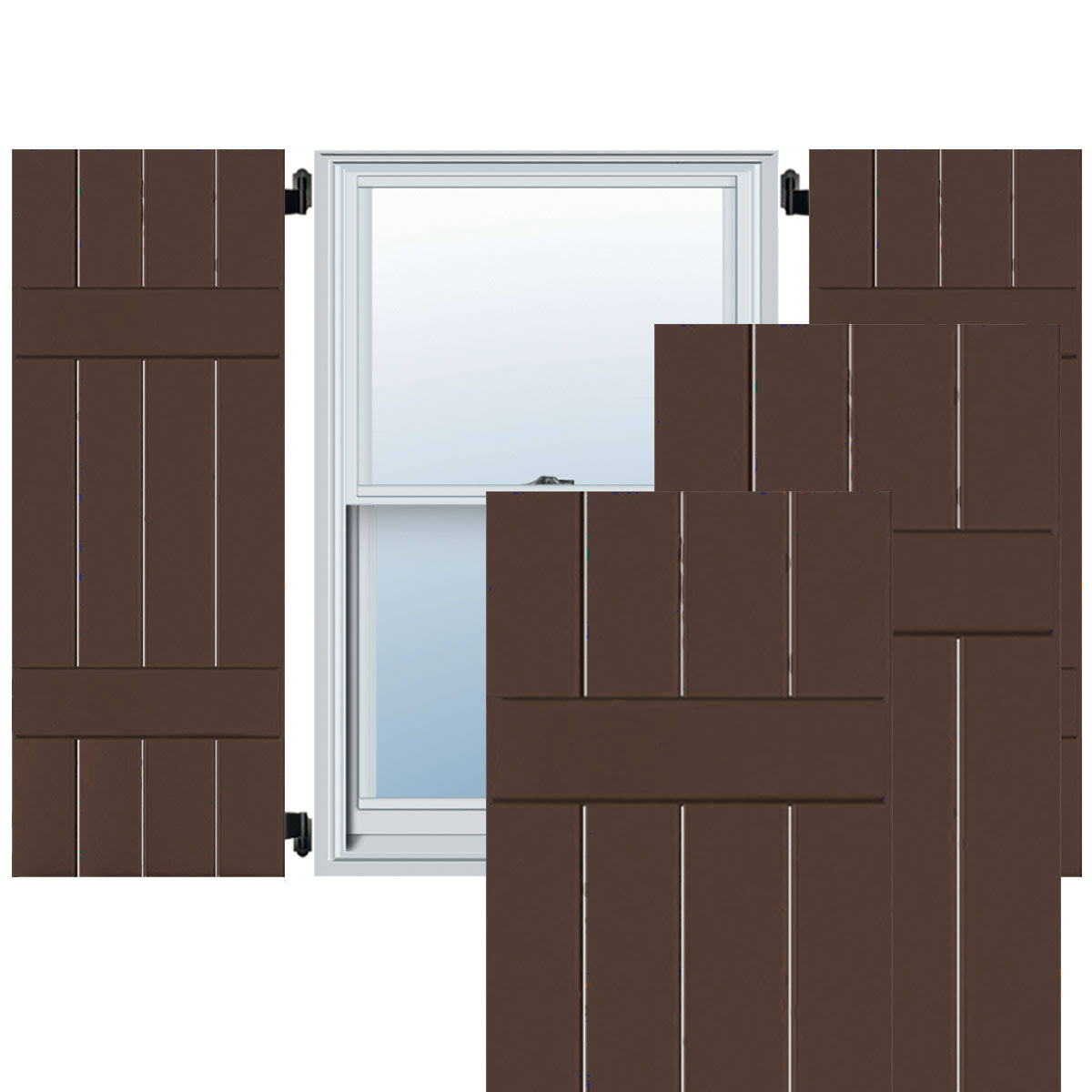 Real Wood Pine Board-n-Batten Shutters H749