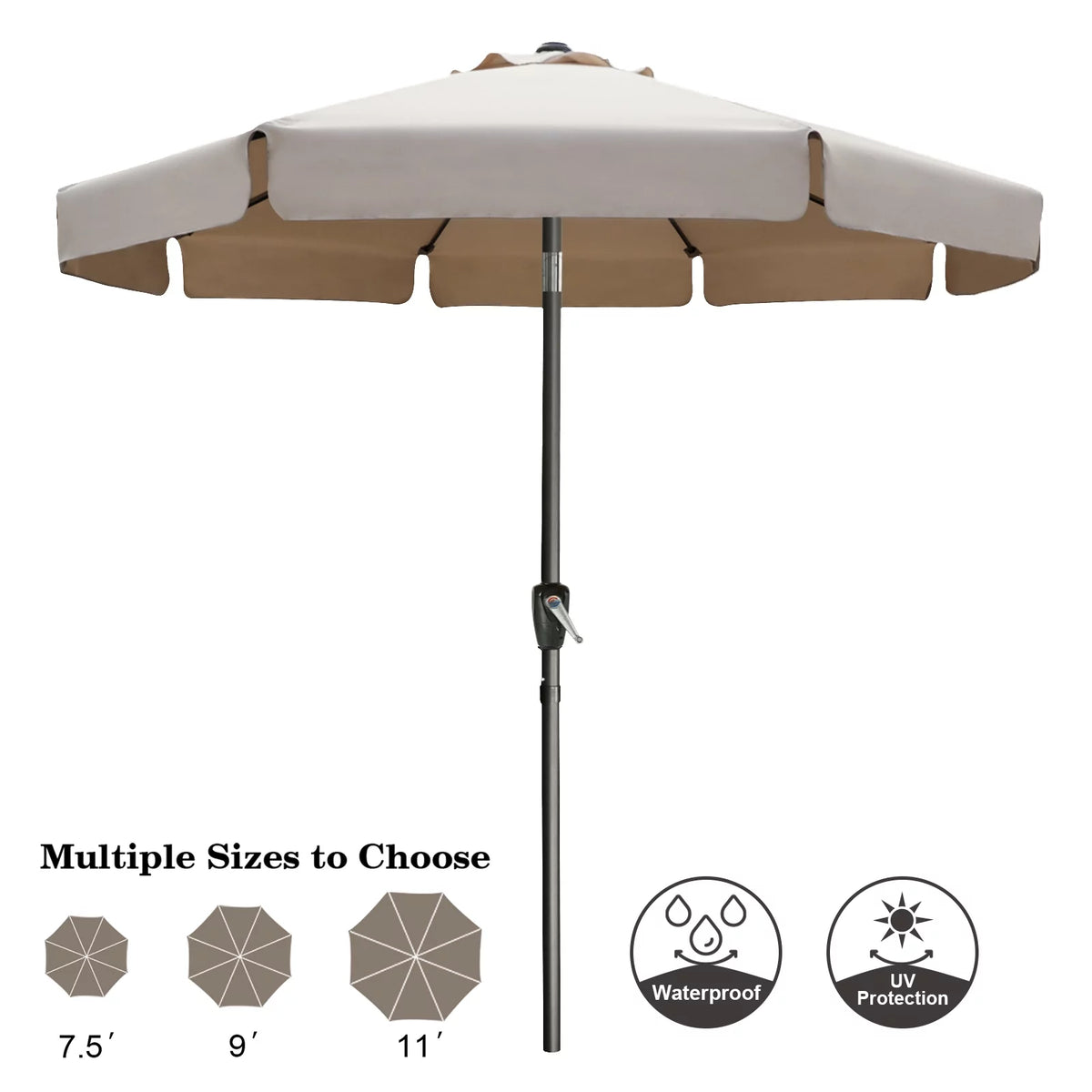 9ft Outdoor Market Patio Umbrella with Push Button Tilt E8054