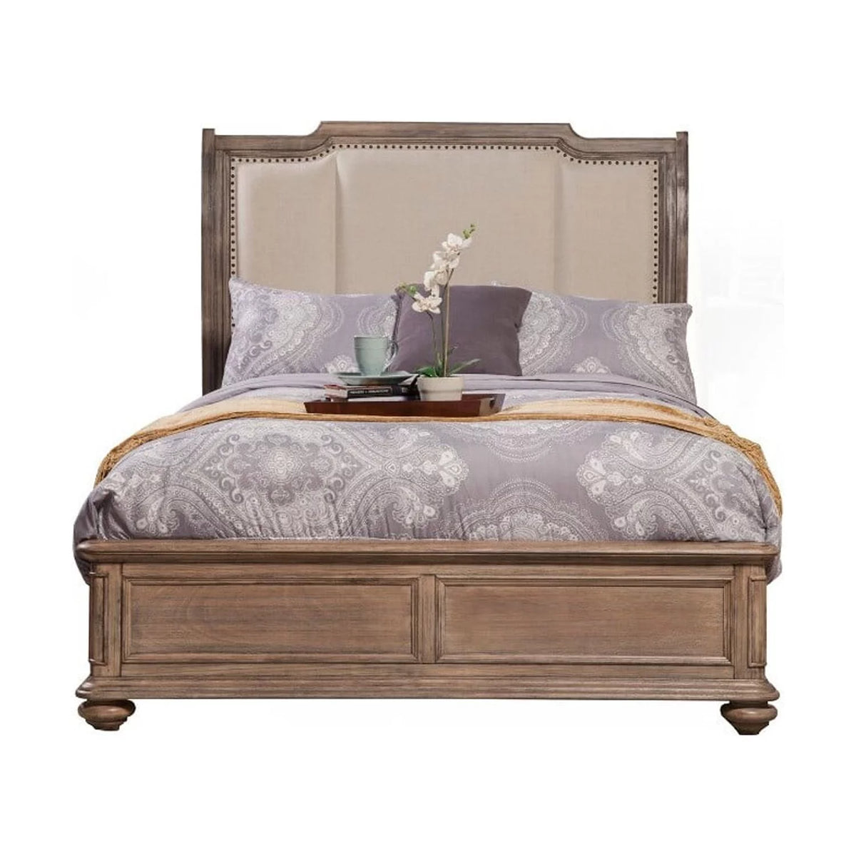 Queen Size Upholstered Sleigh Bed B89560