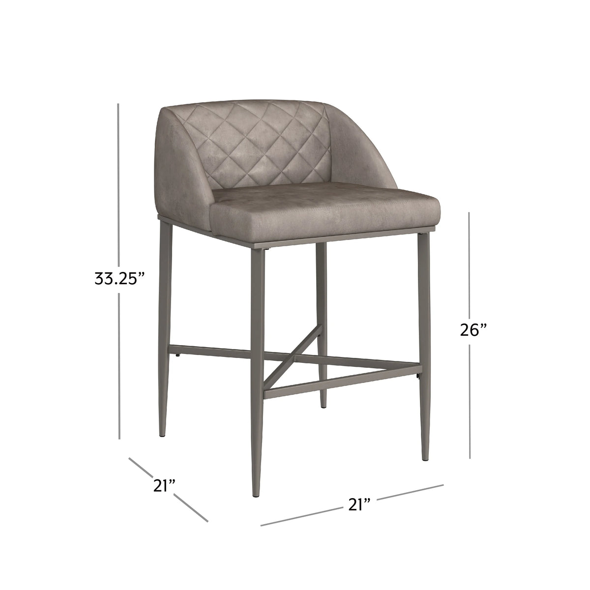 Pewter Metal Counter Height Stool Set of 2 F18037