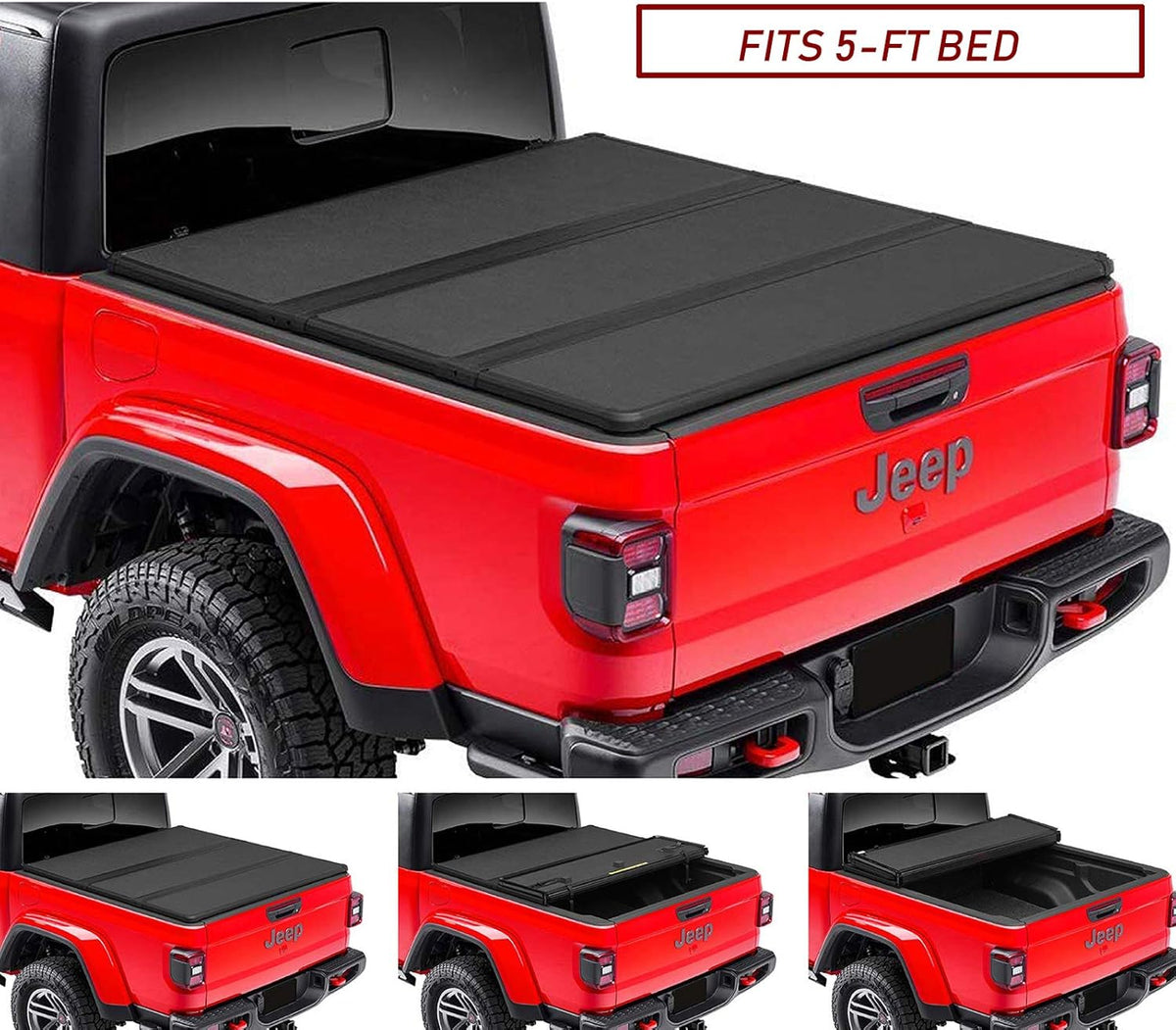 Hard Tri Fold Truck Bed Tonneau Cover for Gladiator JT T513
