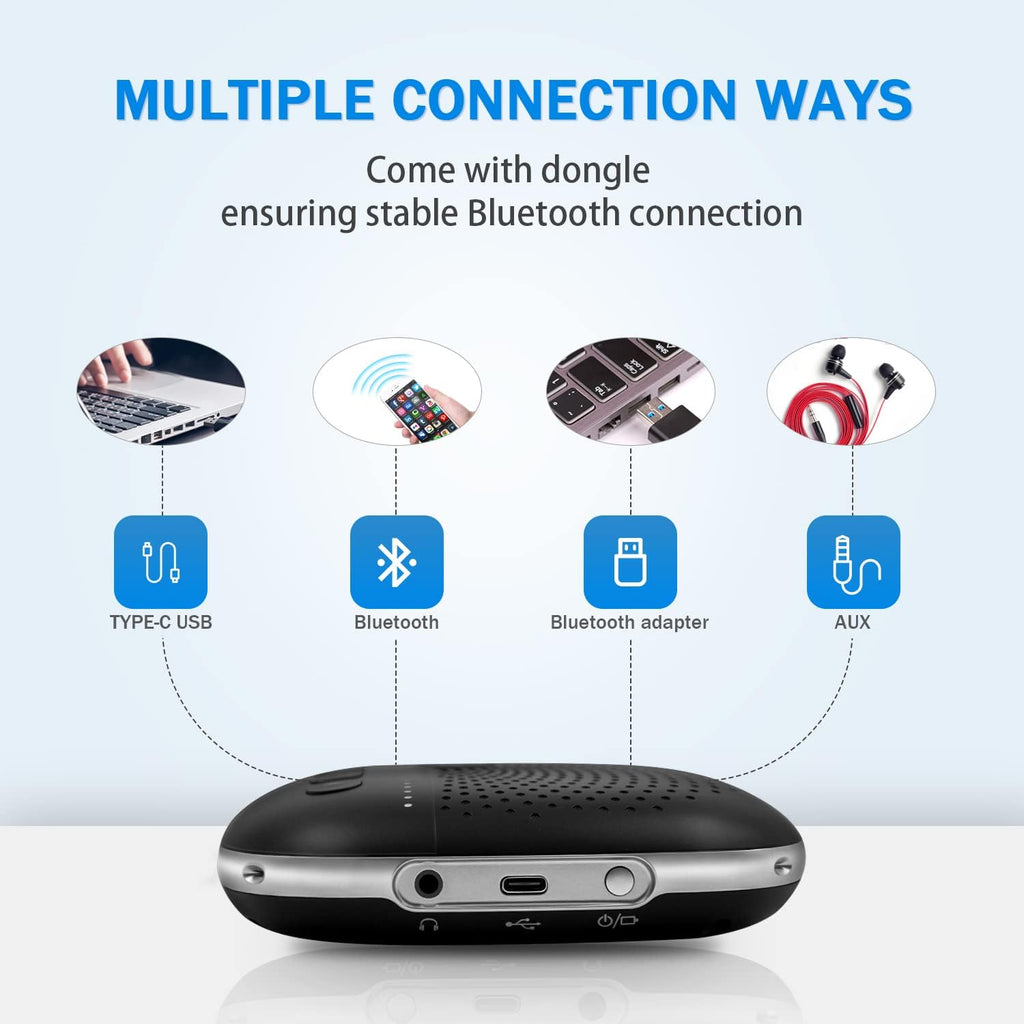 Bluetooth Speakerphone Conference Speaker with 4 Noise Cancellation Mics, Pack of 2 T585556