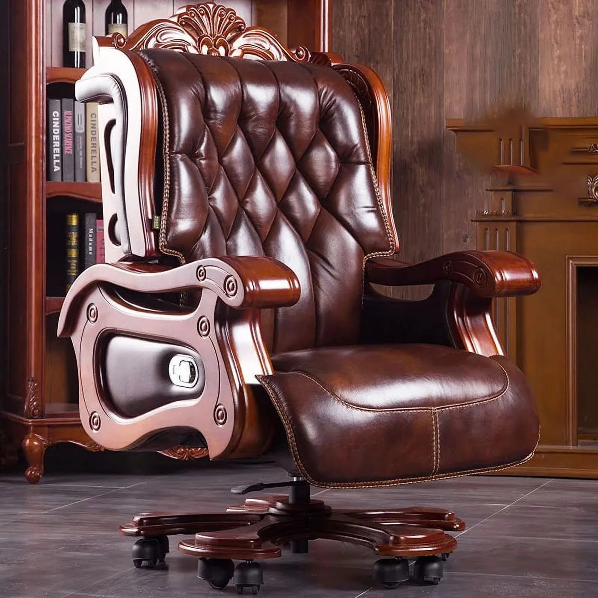 Foldable Swivel Leather Lounge Recliner X4176