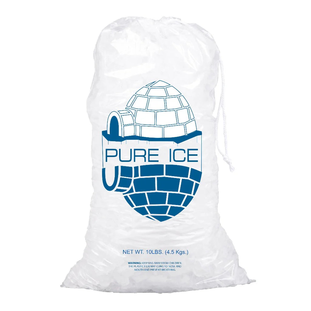Plastic Drawstring Ice Bags 10-Pound 100 Pack K2637