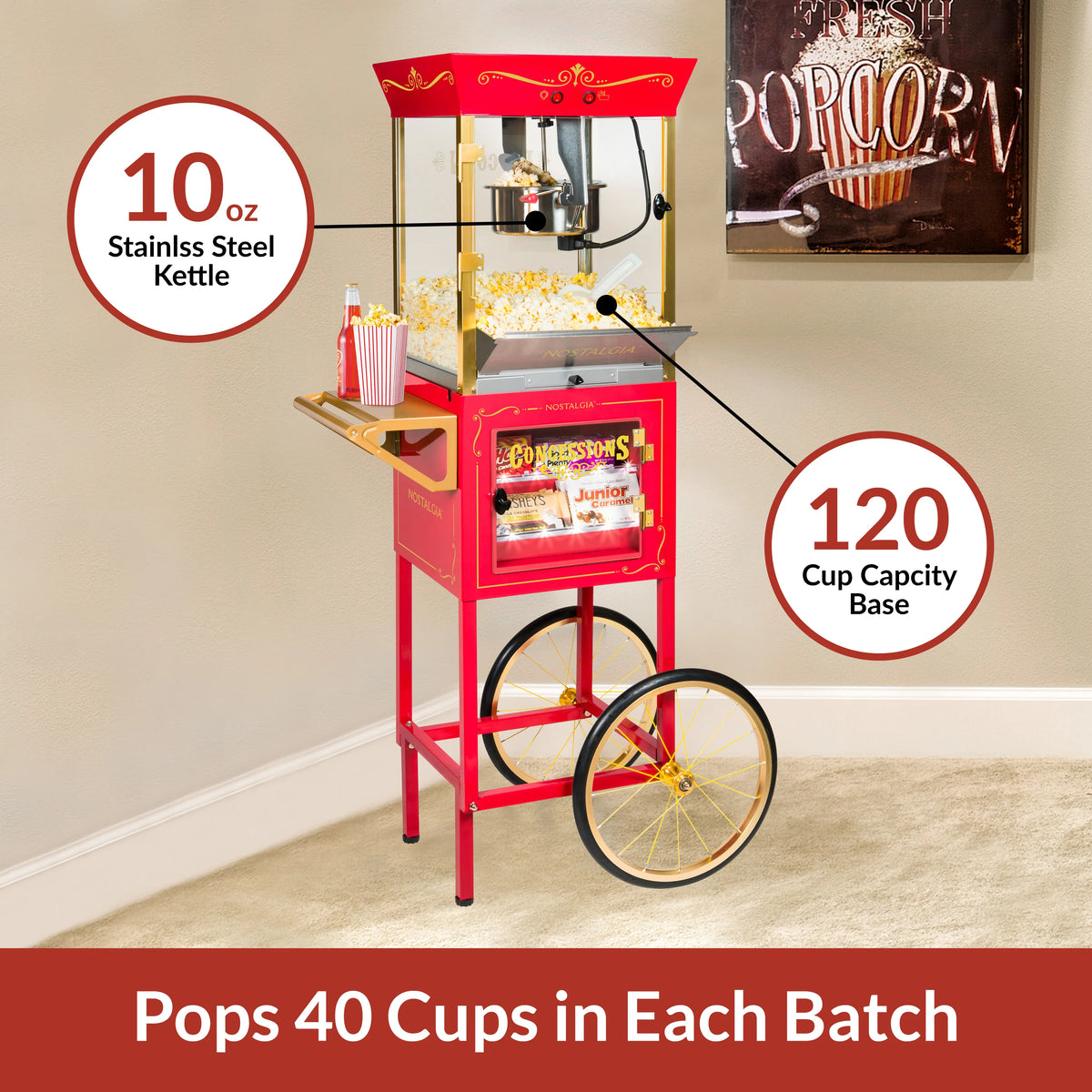 10-Ounce Popcorn & Concession Cart D62144