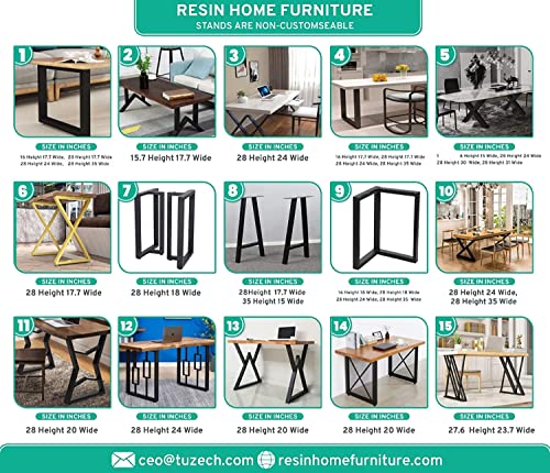 Epoxy Wooden Dining Table (30 x 36 x 24 Inches) C451