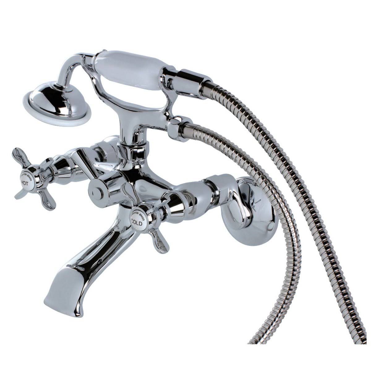 Brushed Brass Clawfoot Tub Faucet with Hand Shower I38191