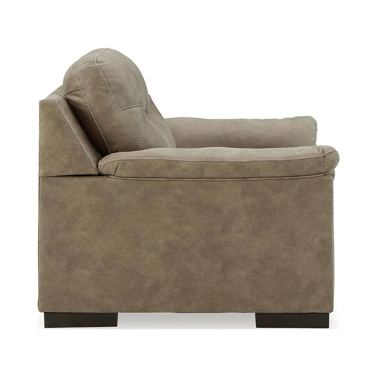 Light Brown Faux Leather Wood Chair S20670