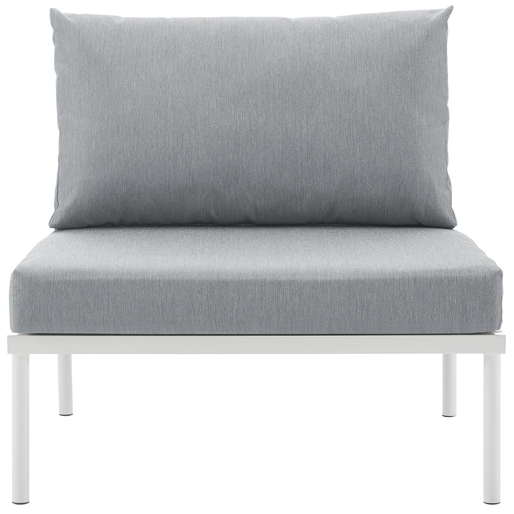 White Gray Armless Outdoor Patio Aluminum Chair Z147448