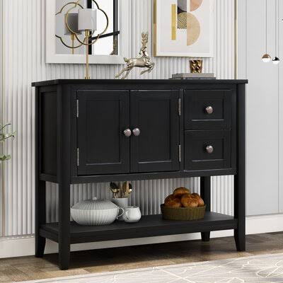 Modern Console Table Sofa Table with 2 Drawers 1 Cabinet and 1 Shelf V7674