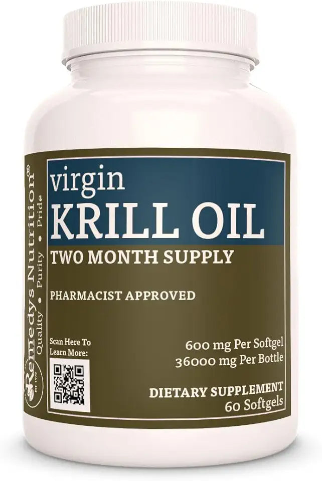 Krill Oil 600 mg 60 Softgels Dietary Supplement B25345