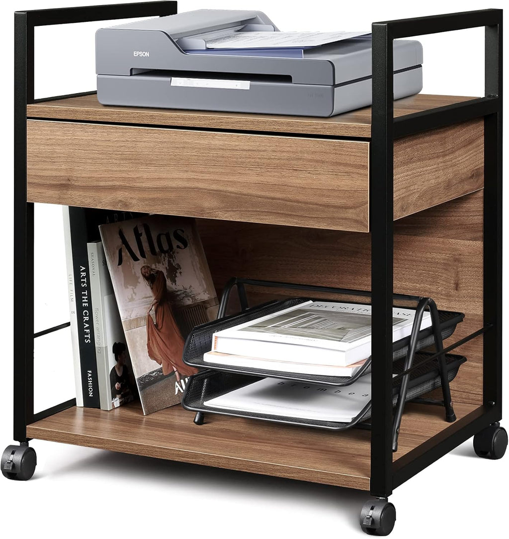 Mobile Printer Stand with Storage Drawer File Cabinet Printer Cart B938784