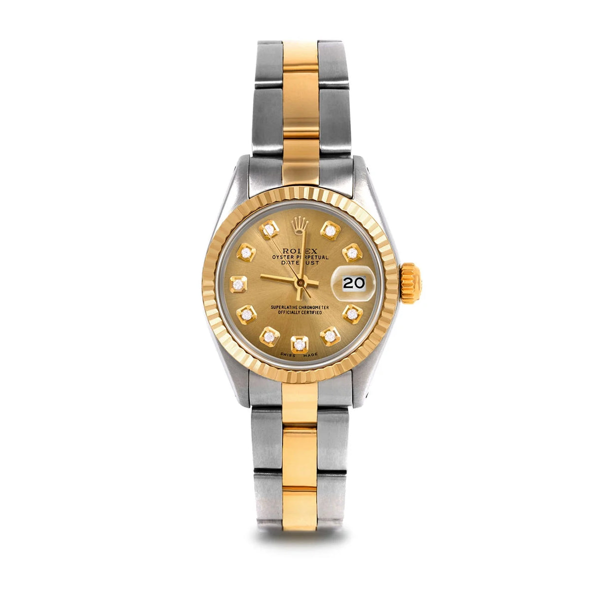 Pre-Owned Ladies 26mm Datejust Wristwatch Champagne Diamond K165028