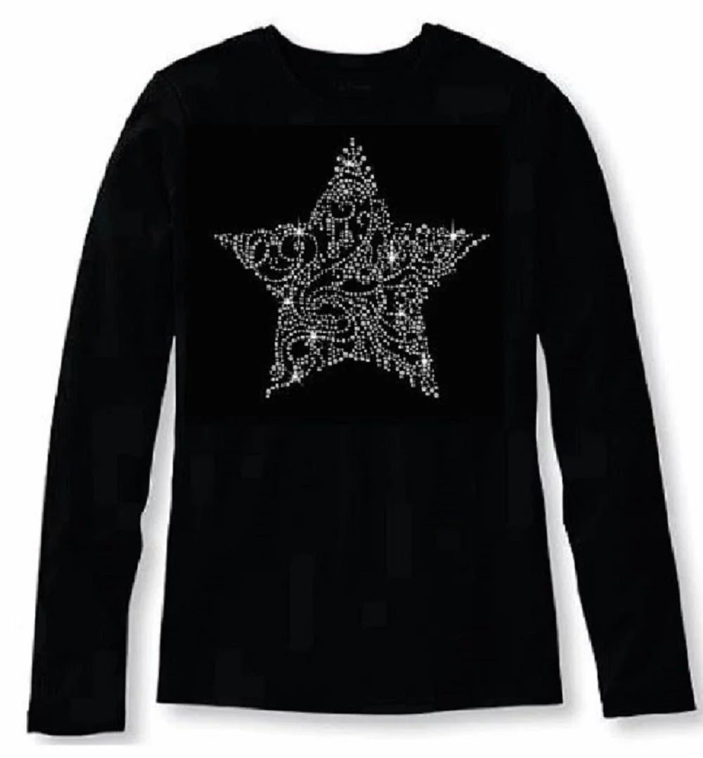 Christmas Crystal Floral Star Women's T-Shirt M9286