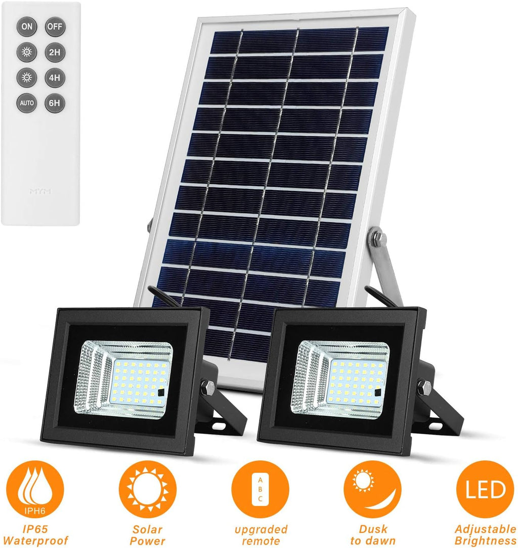 Dual 42 LEDs 6500K Dusk to Dawn IP65 Waterproof Solar Flood Lights O43131