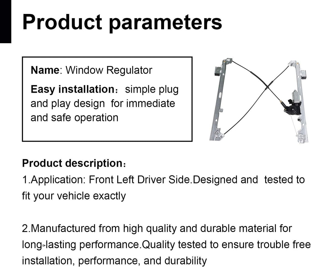 Front Passenger Side Power Window Regulator with Motor Assembly Pack of 2 W471