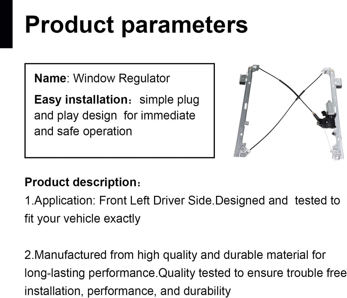 Front Passenger Side Power Window Regulator with Motor Assembly Pack of 2 W471