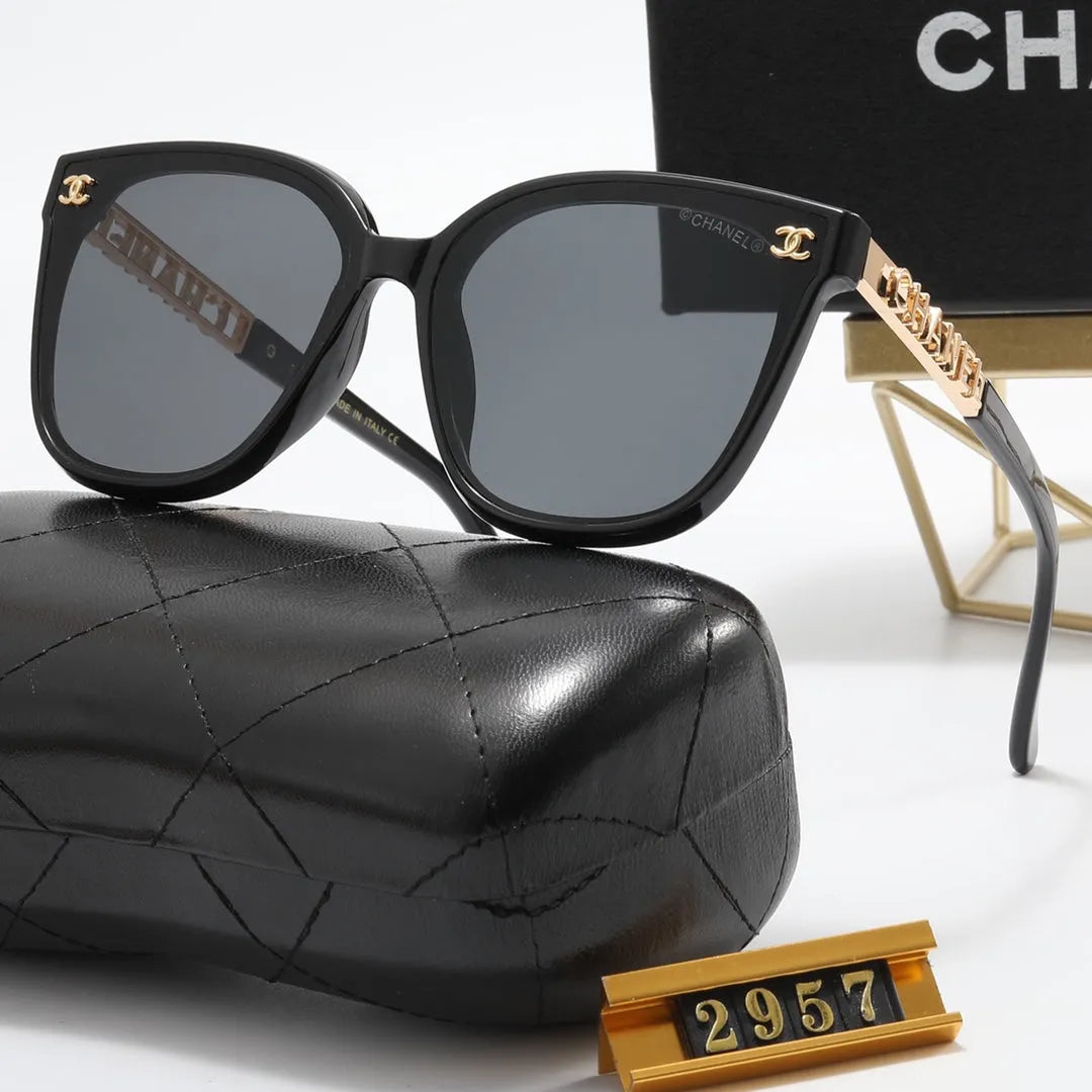 Double C Hollow Large Letter Polarized Sunglasses L6282