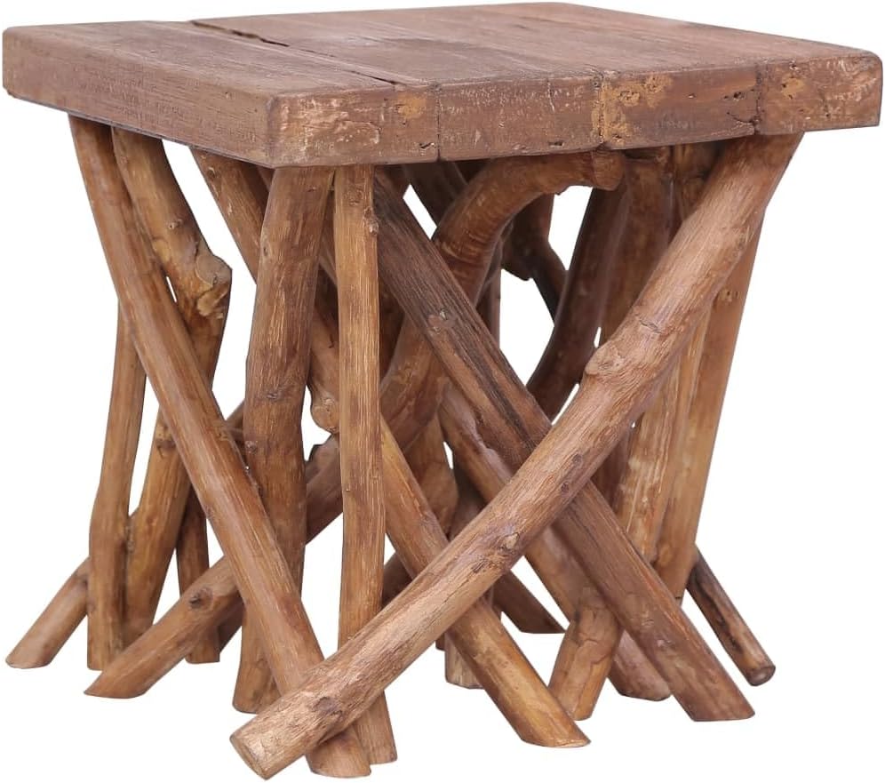Solid Wood Coffee Table with Log Legs Y1516