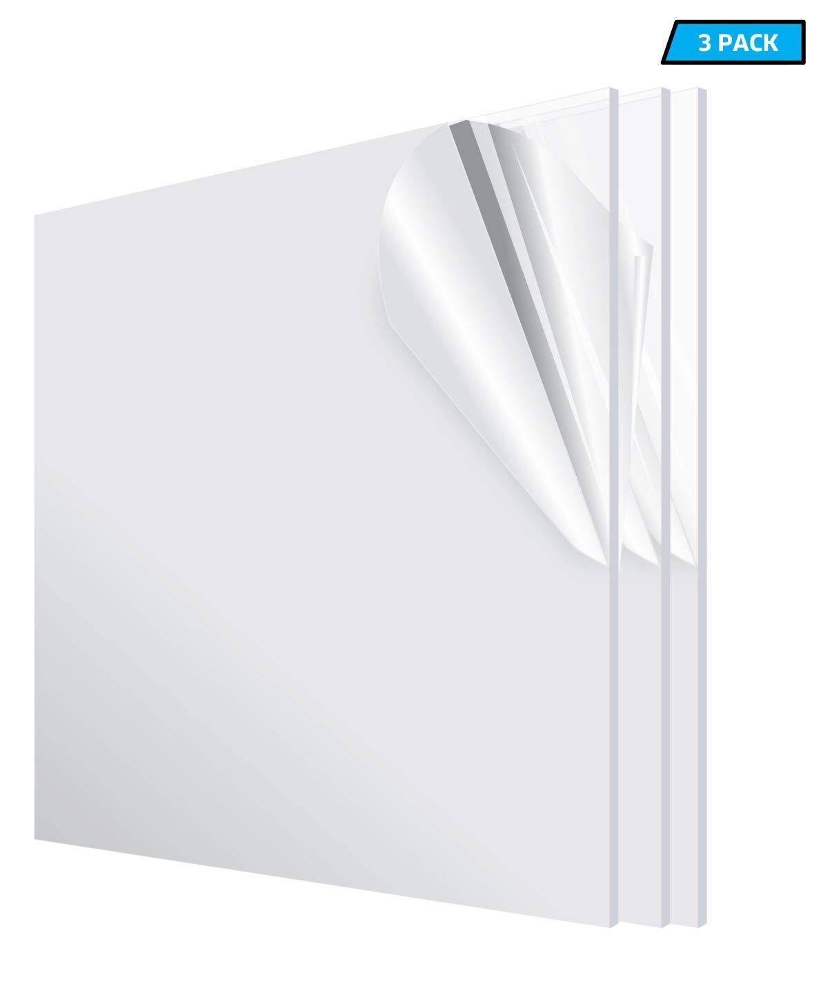 Clear Acrylic Plexiglass Sheet 24 in x 24 in 3 Pack Z83523