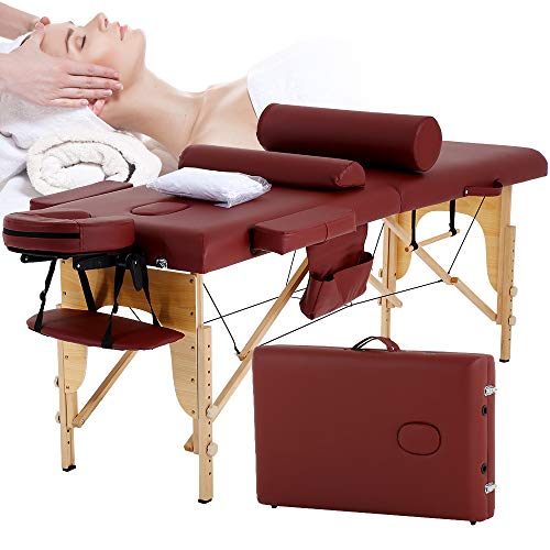 Portable Foldable Massage Table with Carry Case, Cream P3290
