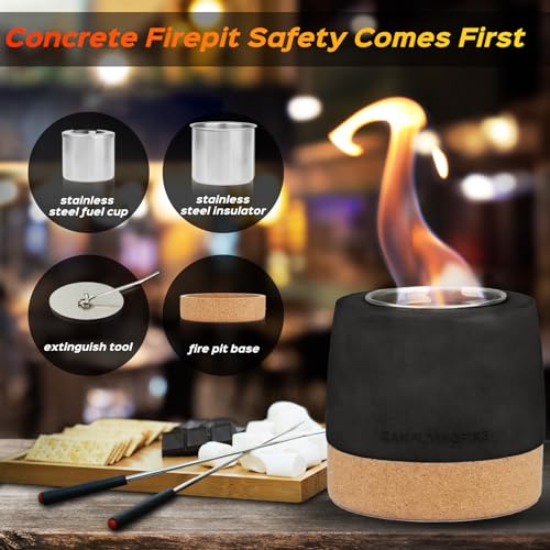 Round Concrete Smokeless Tabletop Fire Pit T988580
