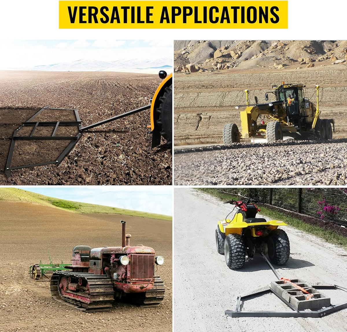 66" Width Tow Behind Steel Driveway Drag Harrow R56538