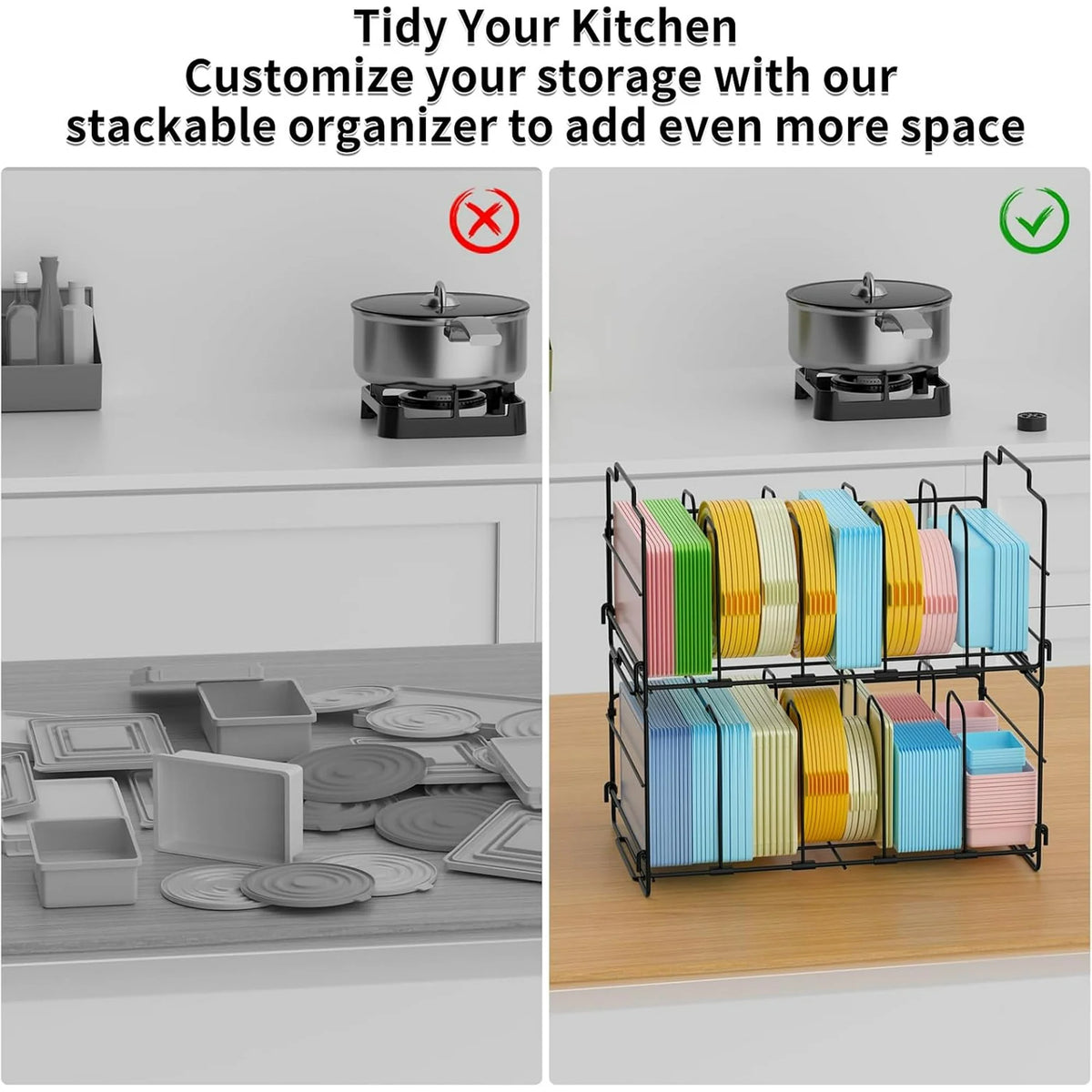 Black Plastic Lid Organizer with 4 Dividers Z11914