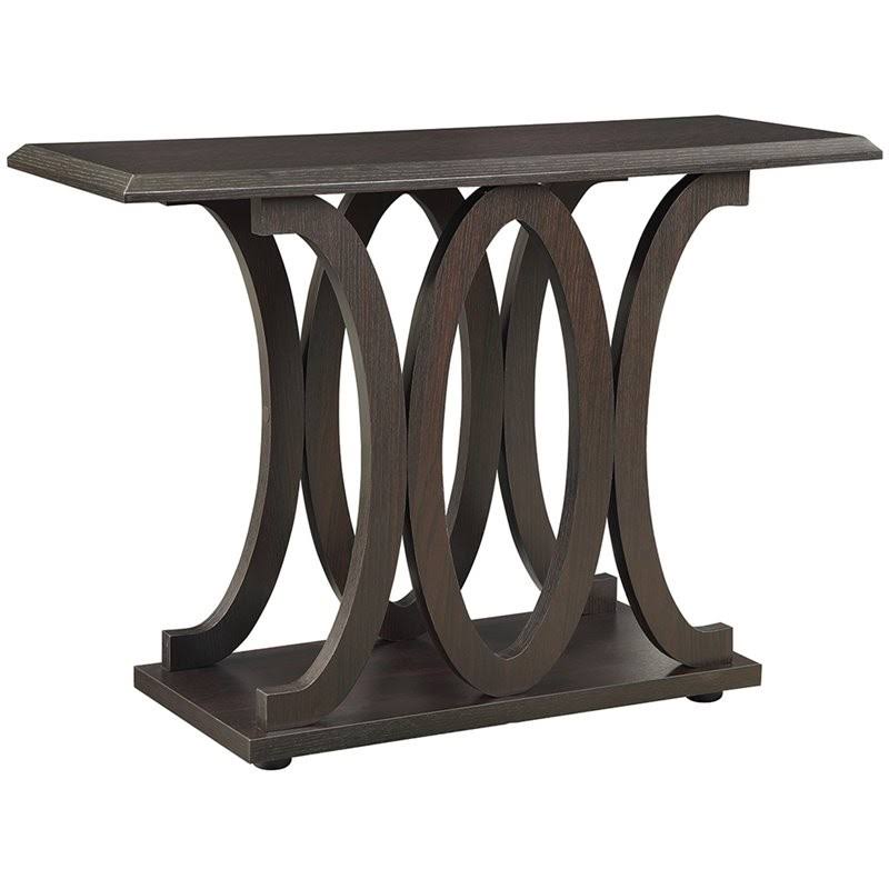 Cappuccino C Shaped Console Table T72625
