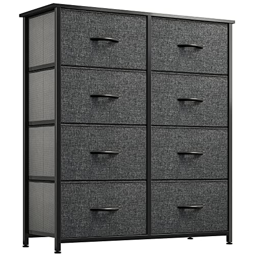 Black 8 Drawer Fabric Dresser N8995