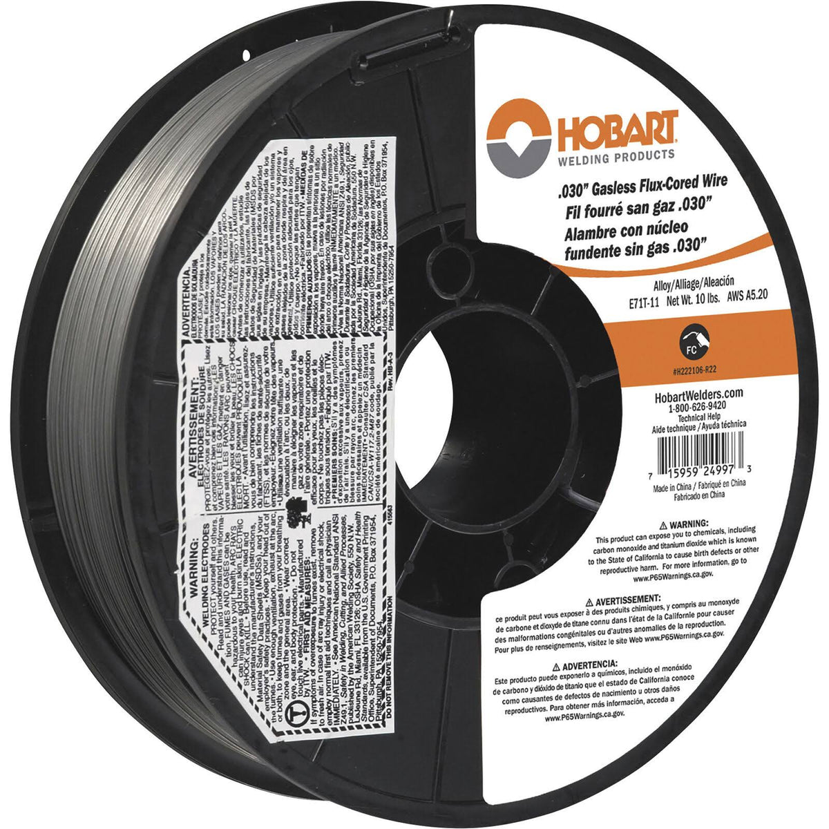 10-Pound E71T-11 Carbon-Steel Flux-Cored Welding Wire, 0.030-Inch Z4542