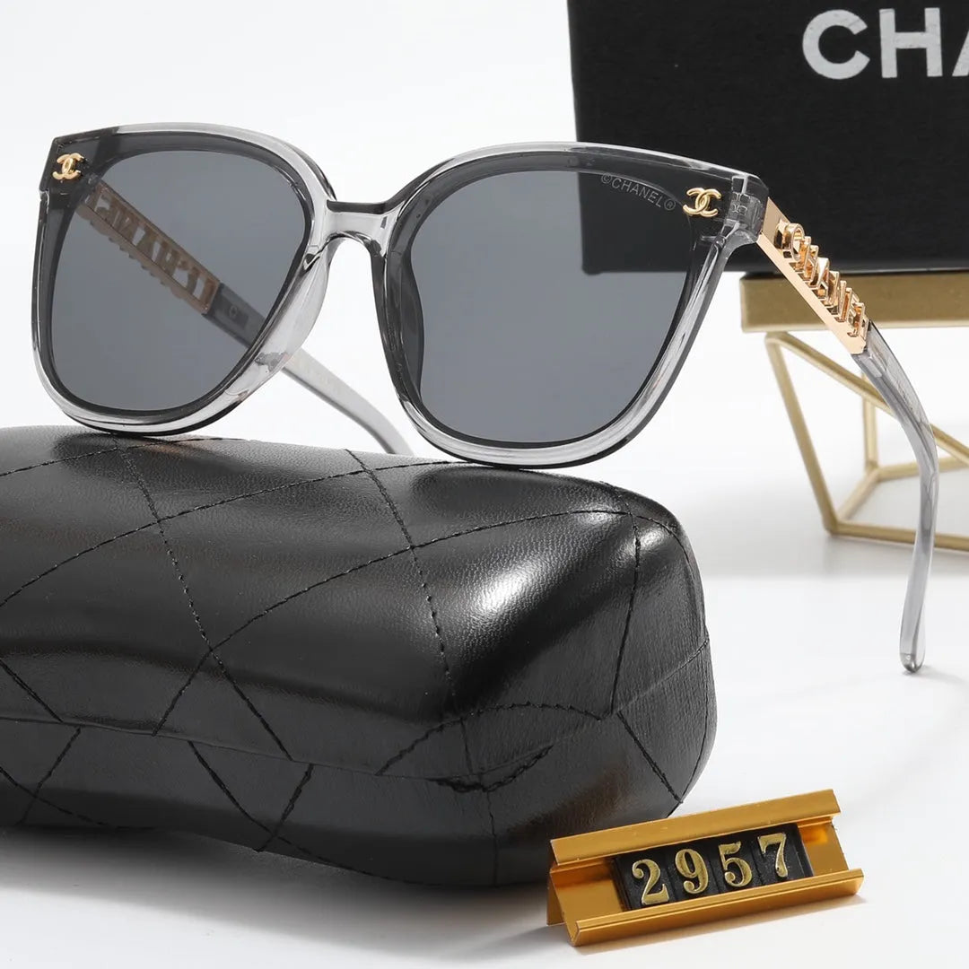 Double C Hollow Large Letter Polarized Sunglasses L6282