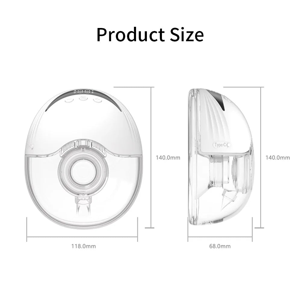 Wearable Electric Pump with LED Display, 2PCS Hands Free, 4 Modes & 12 Levels J257