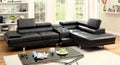 Black Bonded Leather Sectional Sofa and Speaker Console Z640
