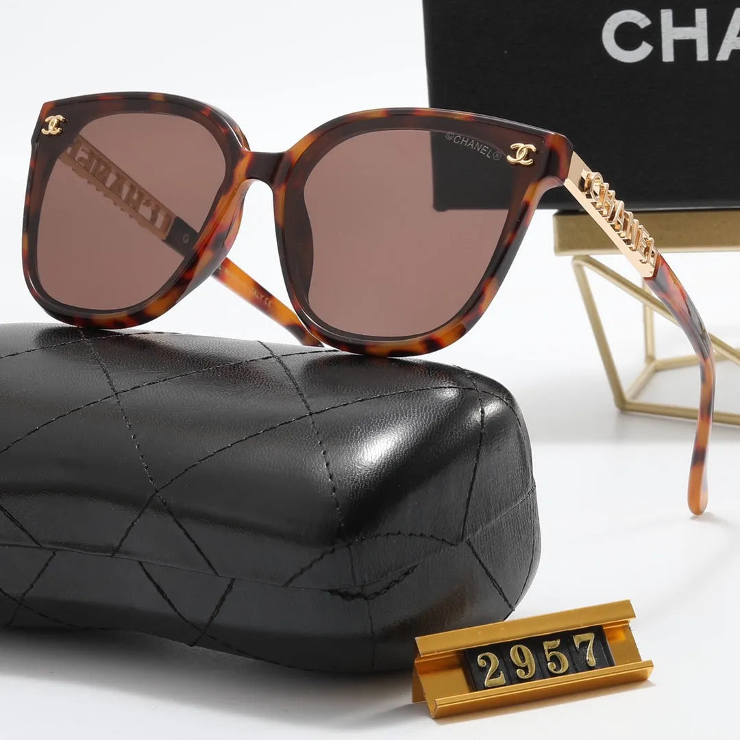 Double C Hollow Large Letter Polarized Sunglasses L6282