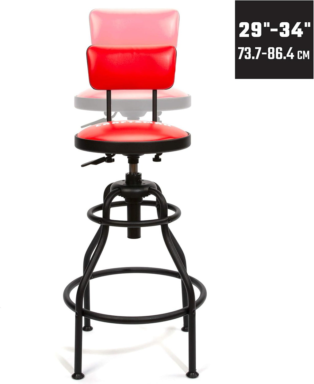 Adjustable Height Work Shop Stool with Padded Vinyl Seat O21443