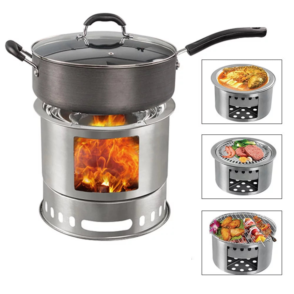 4 In 1 Portable Wood Camping Stove L5173