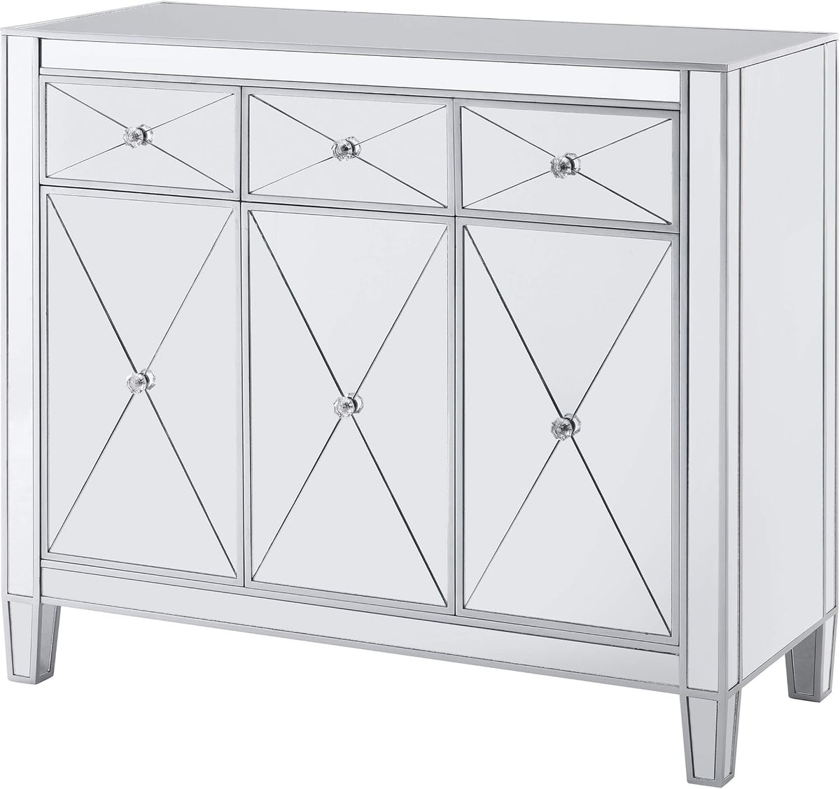 Mirrored Cabinet with Matte Silver Trim L446347