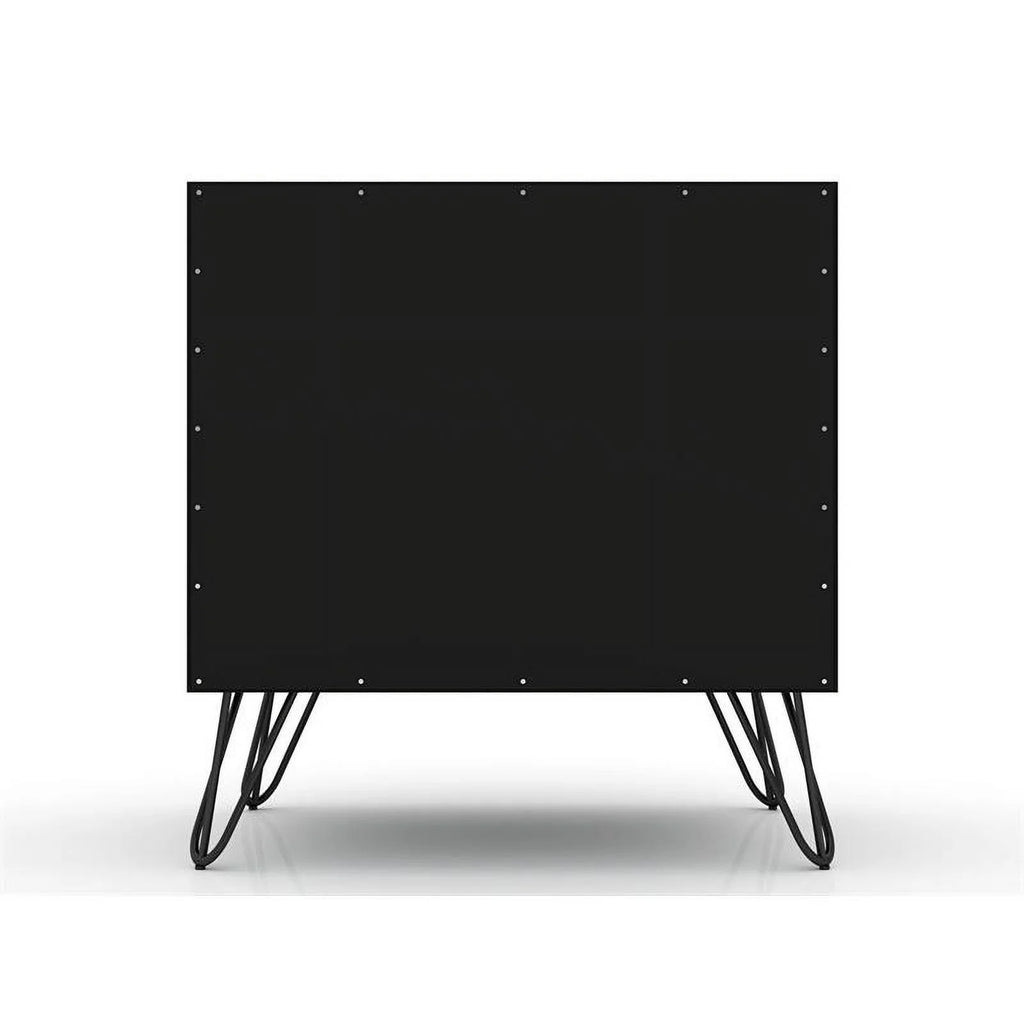 2-Drawer Black Engineered Wood Nightstand C990