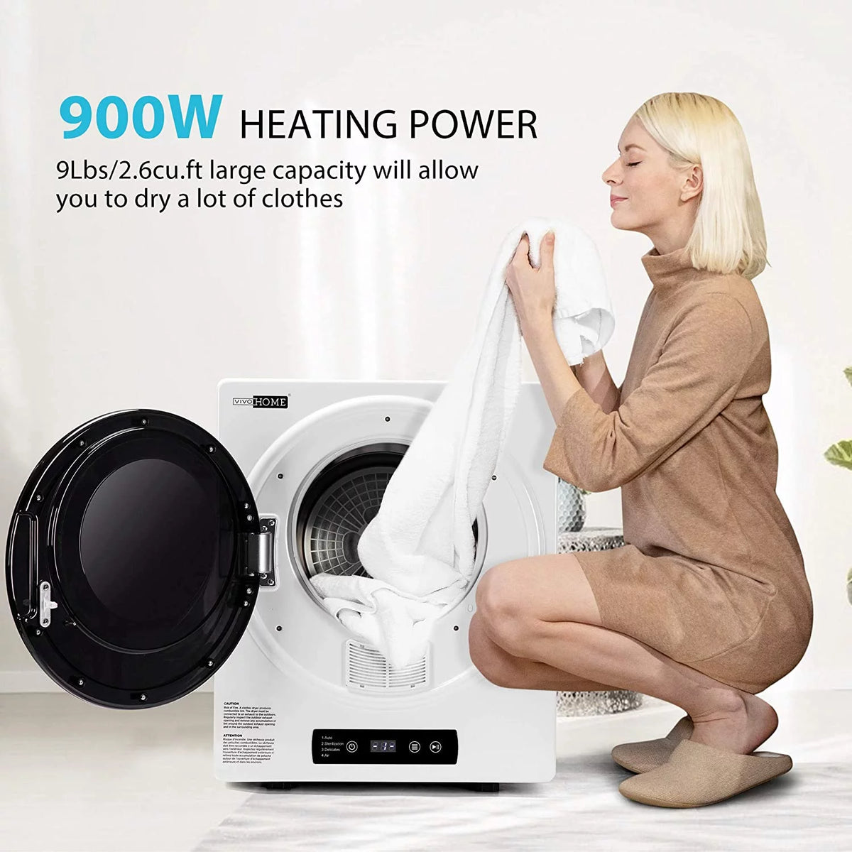 9lbs Portable Front Load Laundry Dryer Machine U219