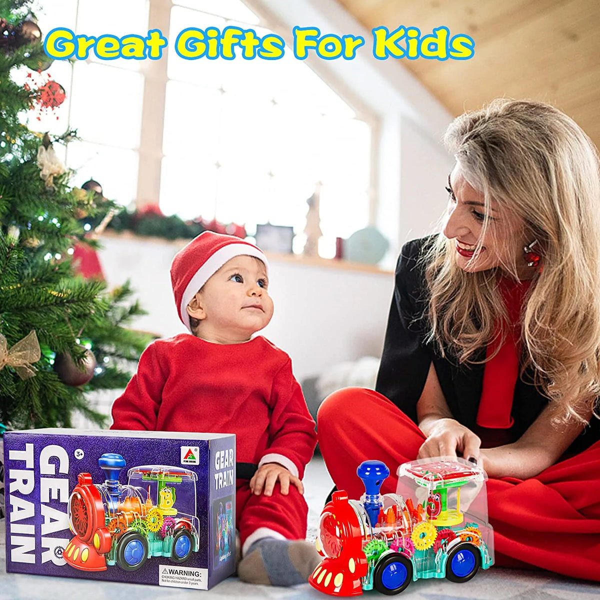 Battery-Powered Baby Train Toy with Light and Music X605072