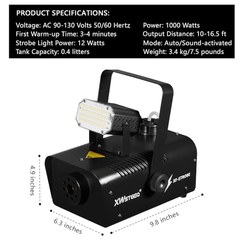 1000W Fog Machine with Strobe Light and Wireless Remote Q2432