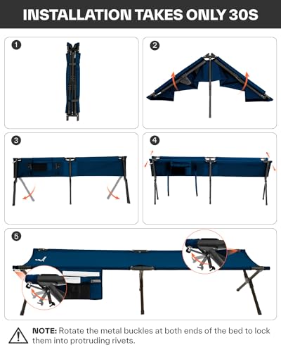 78.3"x28.7"x14.6" Heavy Duty Folding Camping Cot U2650