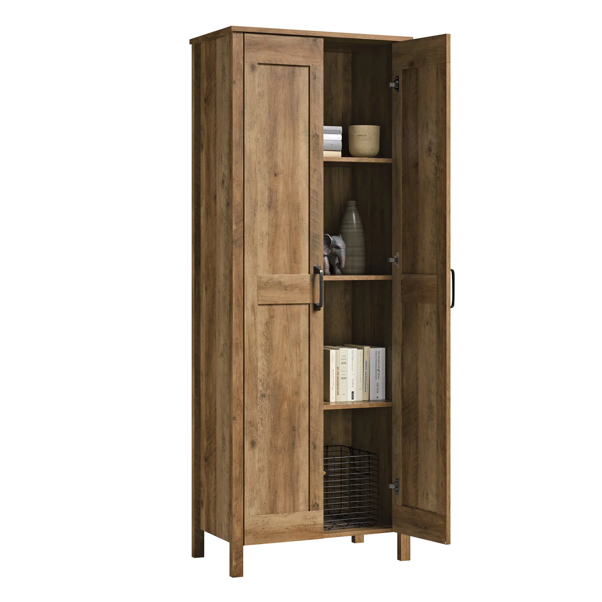 Rural Pine Finish Two-Door Storage Cabinet Q404