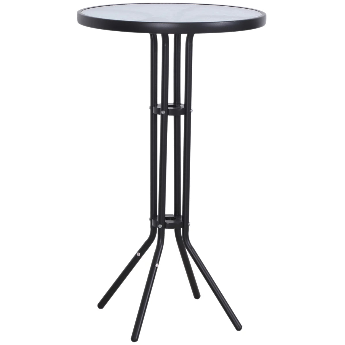3 Piece Bar Height Outdoor Patio Bistro Table Chairs Set Black Tan Y2584