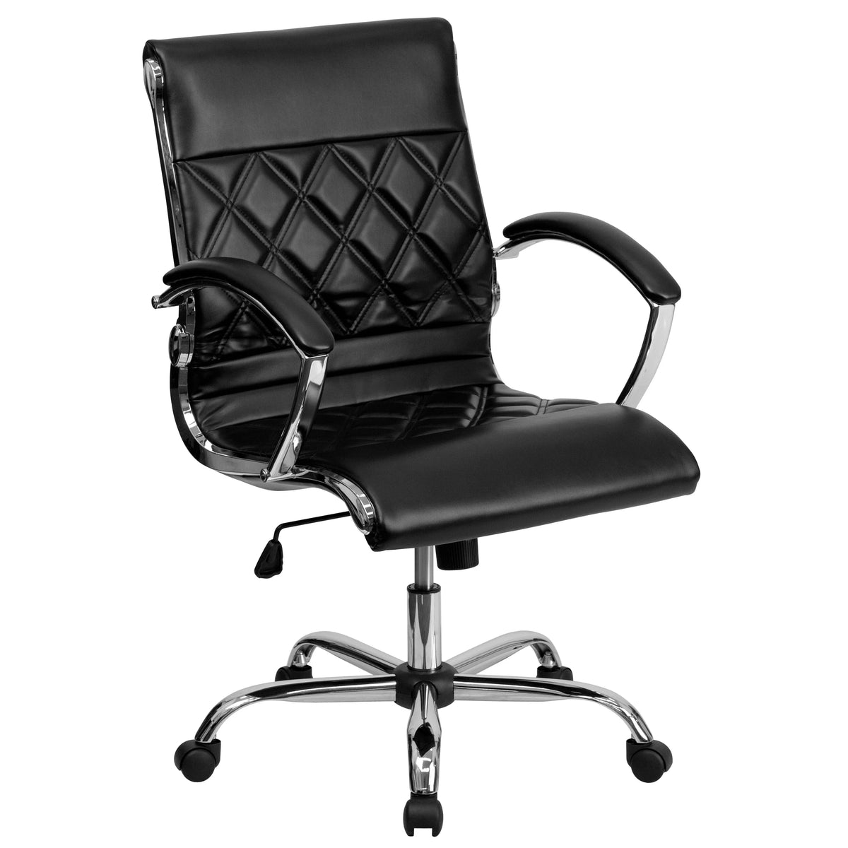 Black Leather Adjustable Swivel Office Chair C97584