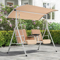 2 Seat Outdoor Porch Swing with Adjustable Canopy and Cushions C3328